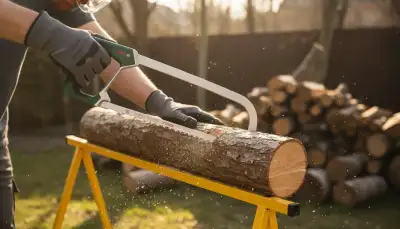 Brennholz sägen mit der Bügelsäge