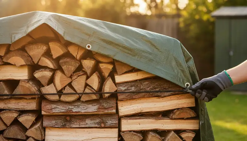 Abdeckplanen richtig befestigen: So hält Ihr Holz trocken