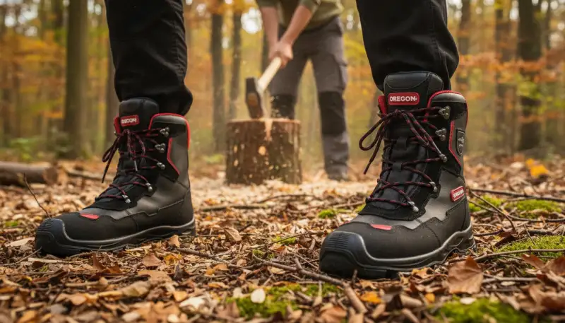 Schnittschutzstiefel: Sicherheit beim Holzfällen